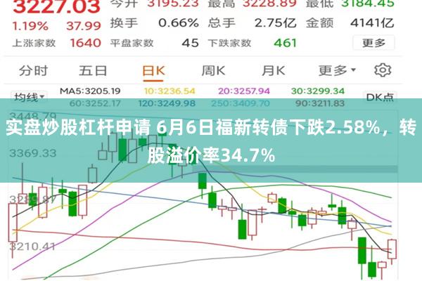 实盘炒股杠杆申请 6月6日福新转债下跌2.58%，转股溢价率34.7%